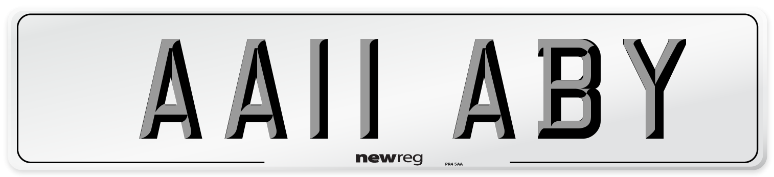 AA11 ABY Front Number Plate