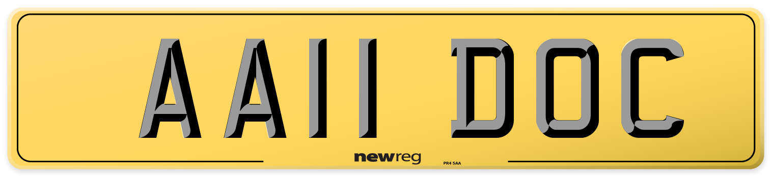AA11 DOC Rear Number Plate