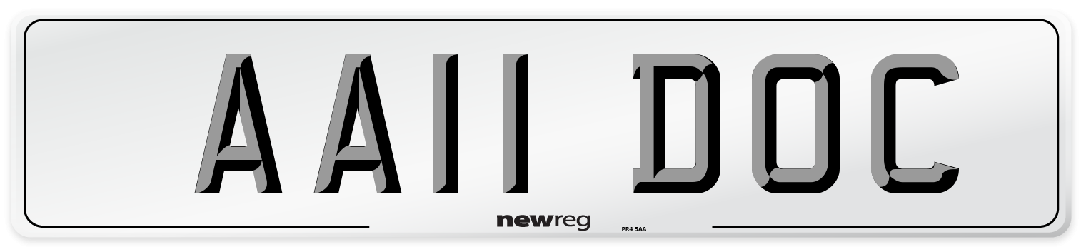 AA11 DOC Front Number Plate