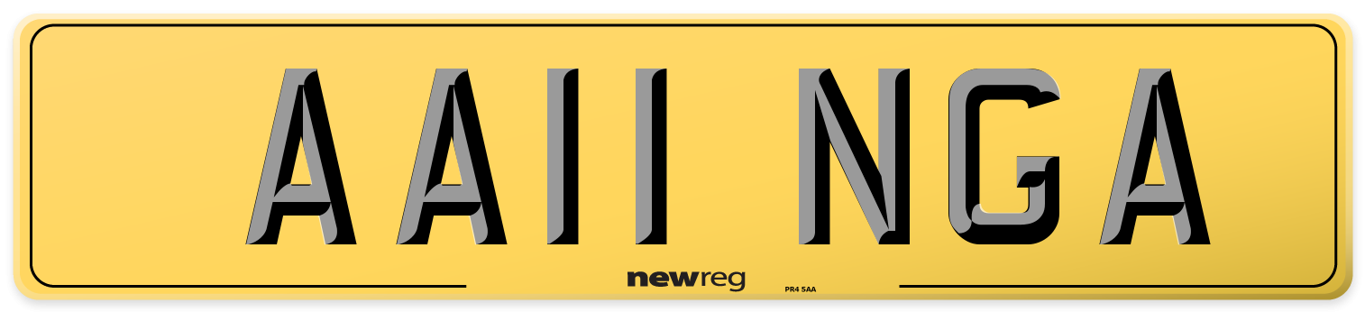 AA11 NGA Rear Number Plate