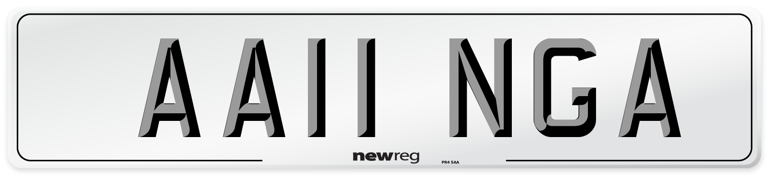 AA11 NGA Front Number Plate