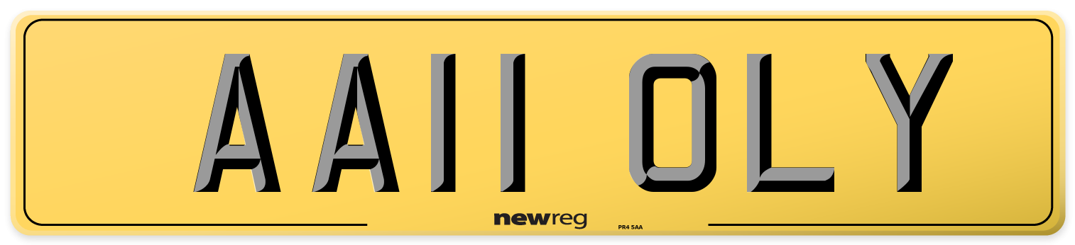 AA11 OLY Rear Number Plate