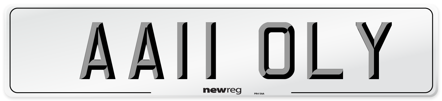 AA11 OLY Front Number Plate
