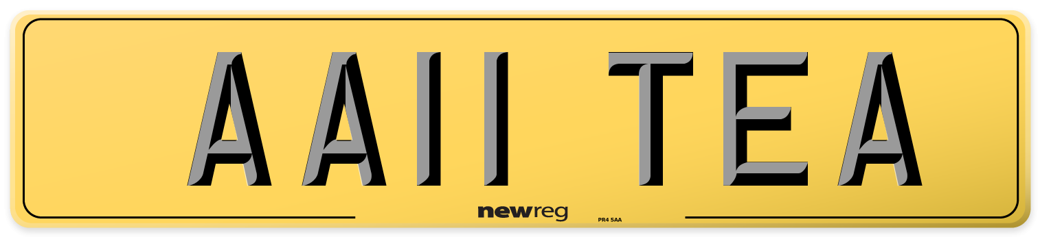 AA11 TEA Rear Number Plate