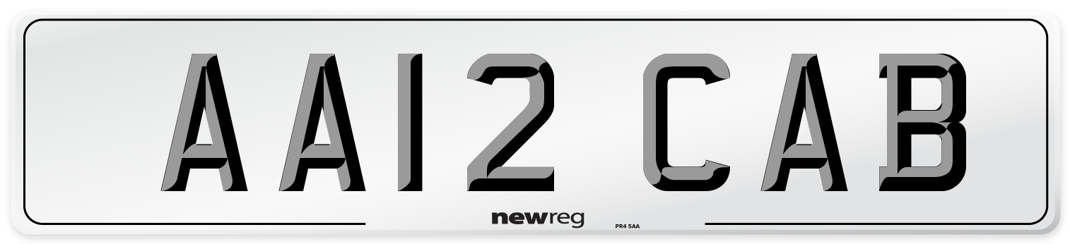 AA12 CAB Front Number Plate