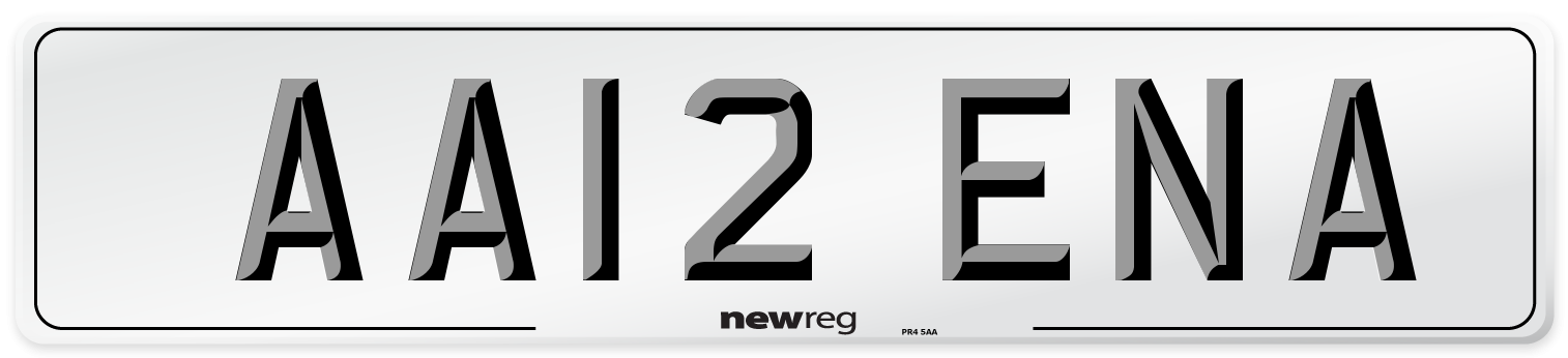 AA12 ENA Front Number Plate