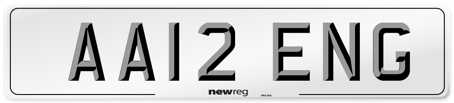 AA12 ENG Front Number Plate