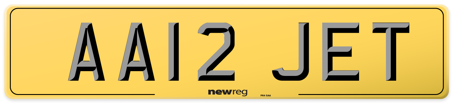 AA12 JET Rear Number Plate