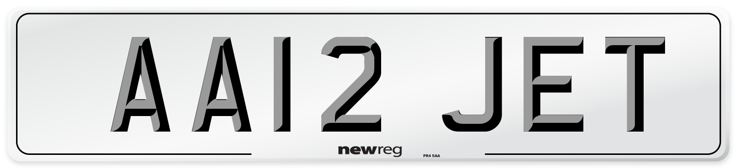 AA12 JET Front Number Plate