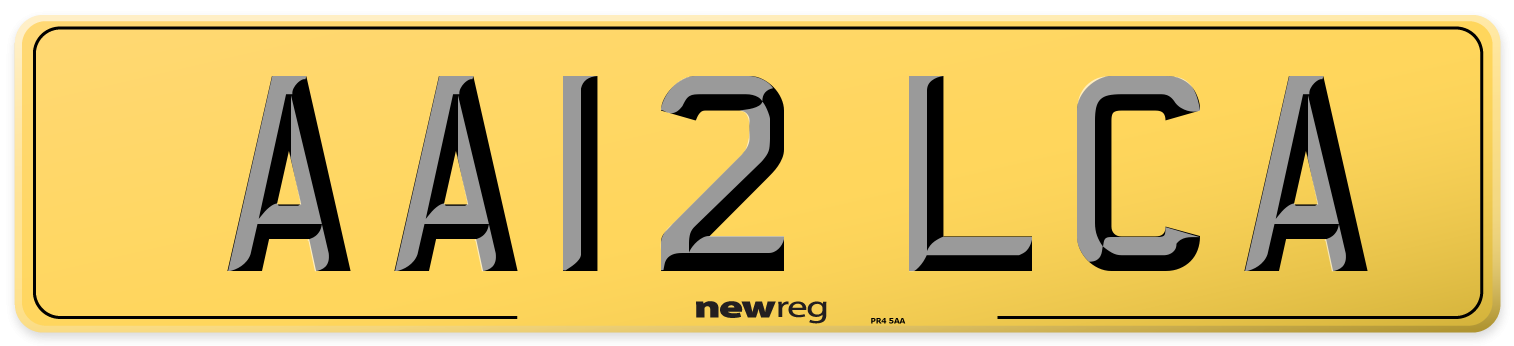 AA12 LCA Rear Number Plate