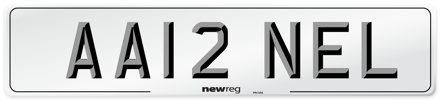 AA12 NEL Front Number Plate