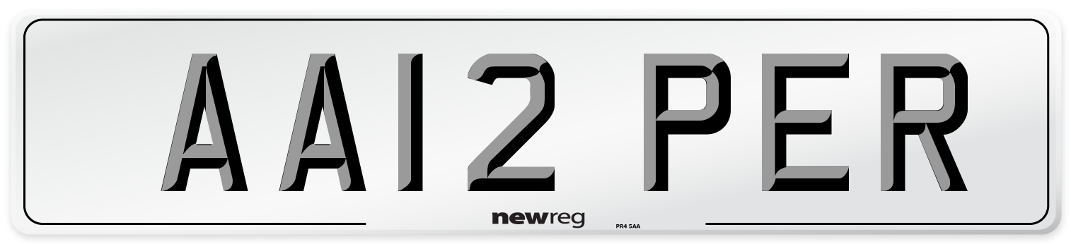 AA12 PER Front Number Plate
