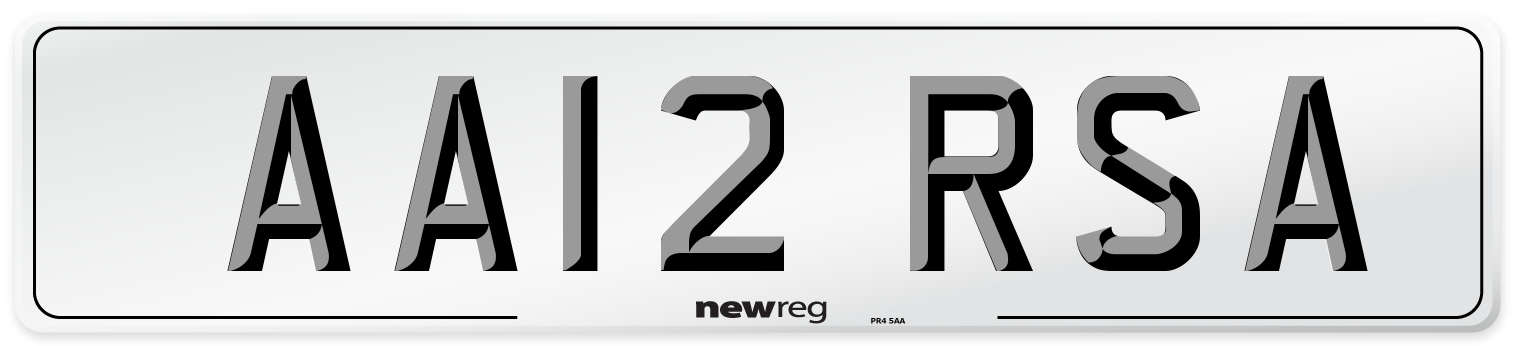 AA12 RSA Front Number Plate