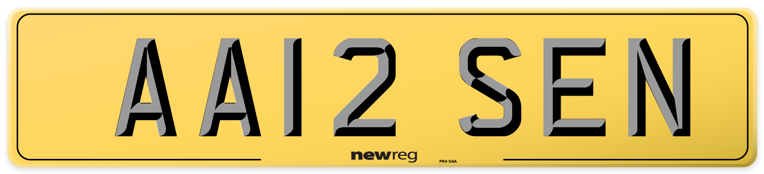 AA12 SEN Rear Number Plate