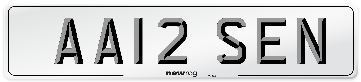 AA12 SEN Front Number Plate