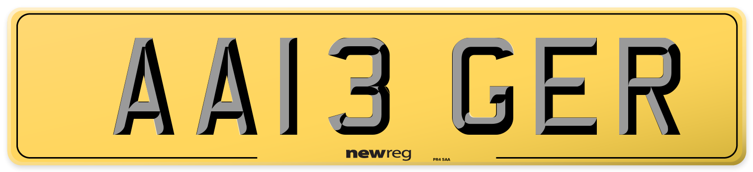 AA13 GER Rear Number Plate
