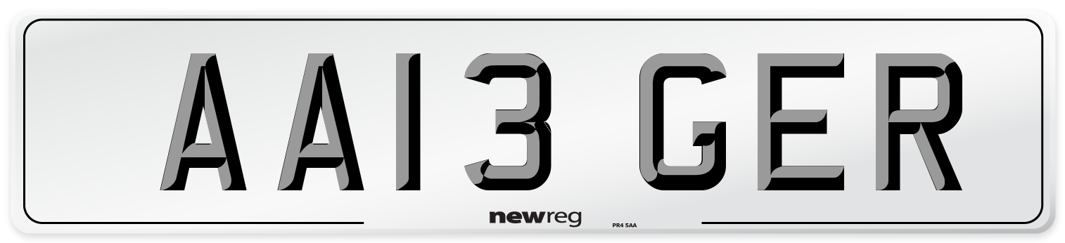 AA13 GER Front Number Plate