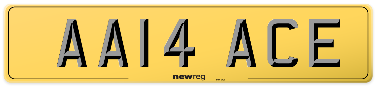 AA14 ACE Rear Number Plate