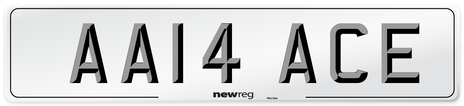 AA14 ACE Front Number Plate