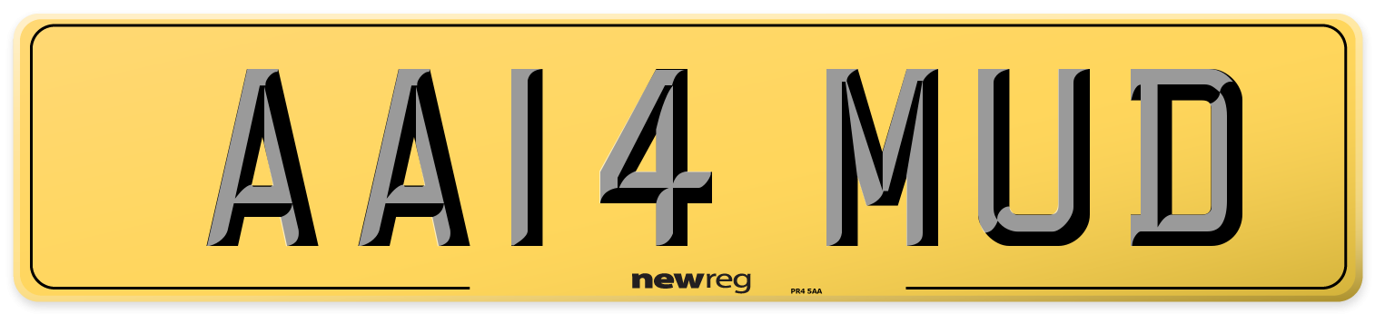AA14 MUD Rear Number Plate