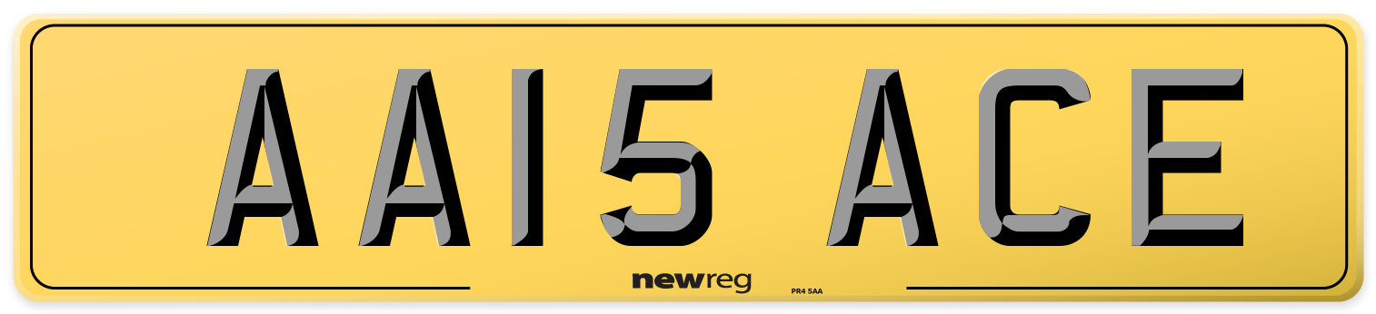 AA15 ACE Rear Number Plate