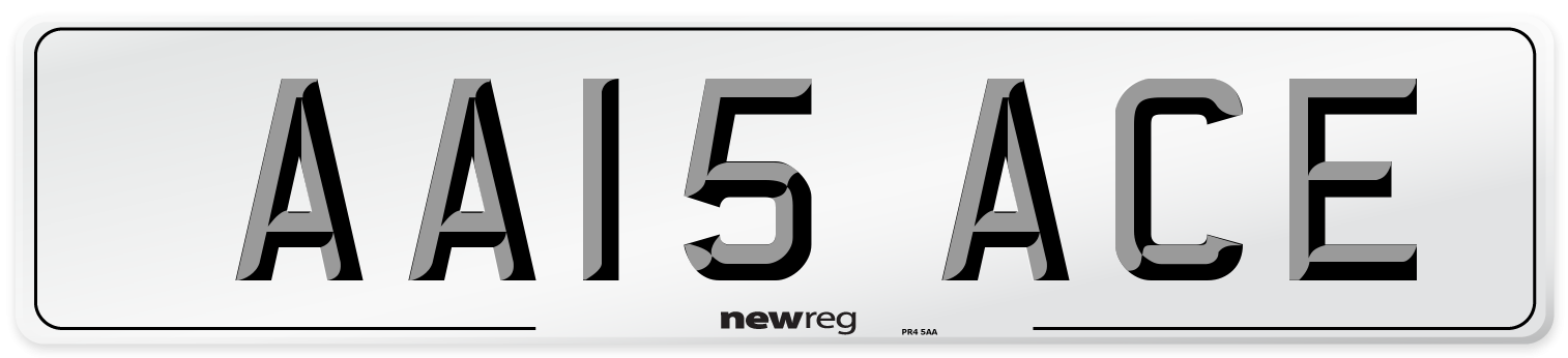 AA15 ACE Front Number Plate