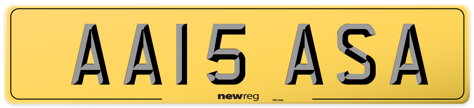 AA15 ASA Rear Number Plate
