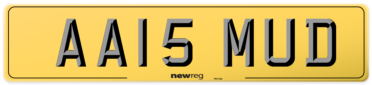 AA15 MUD Rear Number Plate