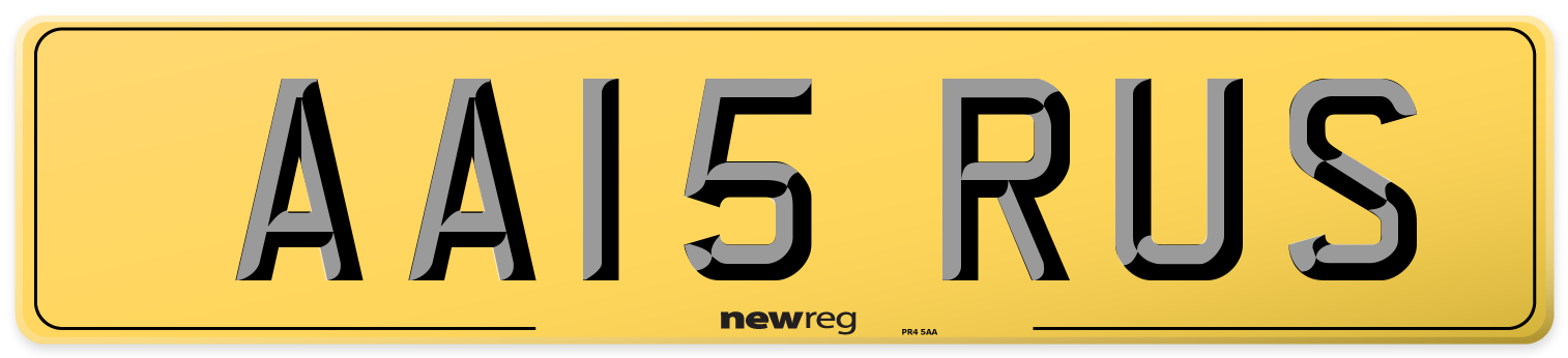AA15 RUS Rear Number Plate