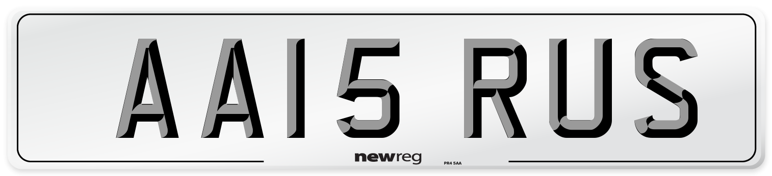 AA15 RUS Front Number Plate