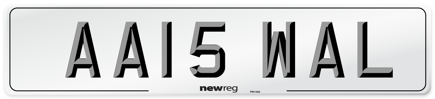 AA15 WAL Front Number Plate