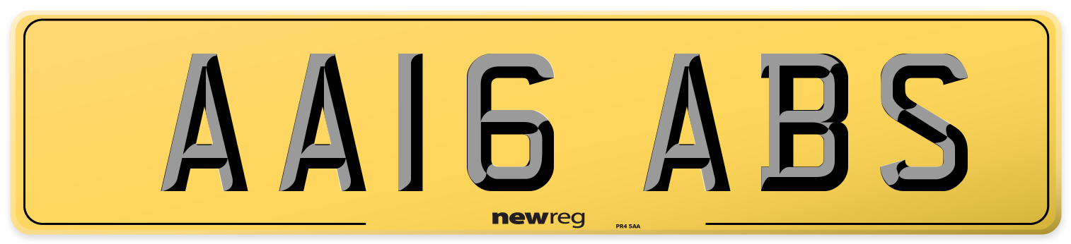 AA16 ABS Rear Number Plate