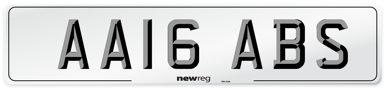 AA16 ABS Front Number Plate