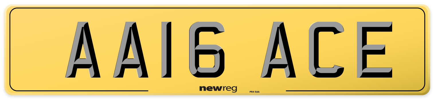 AA16 ACE Rear Number Plate
