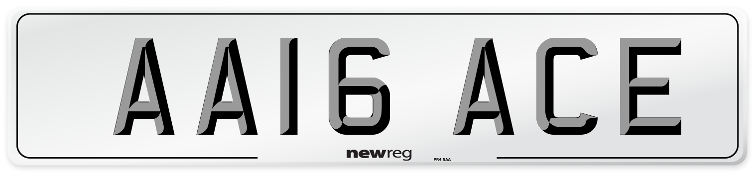 AA16 ACE Front Number Plate