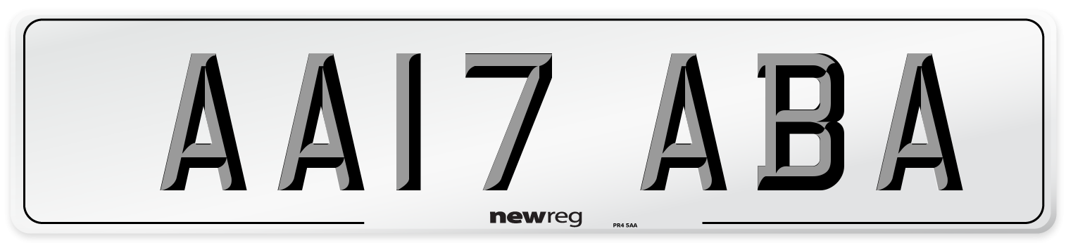AA17 ABA Front Number Plate