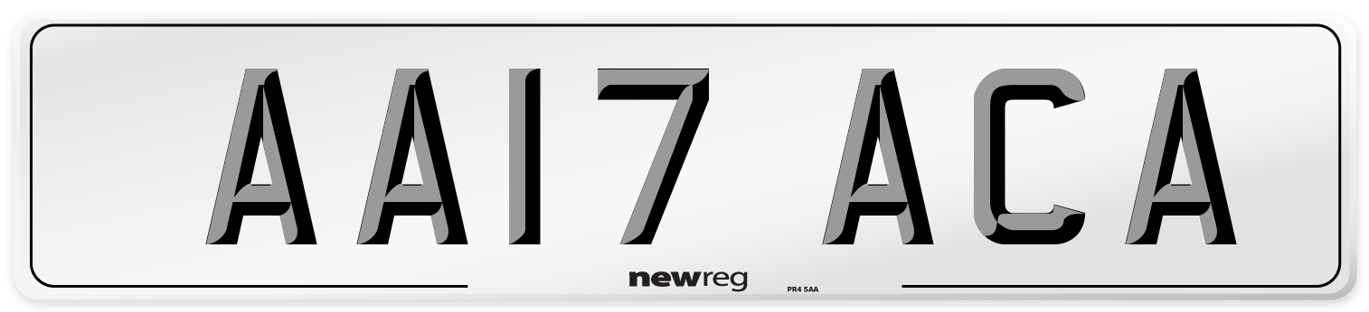 AA17 ACA Front Number Plate