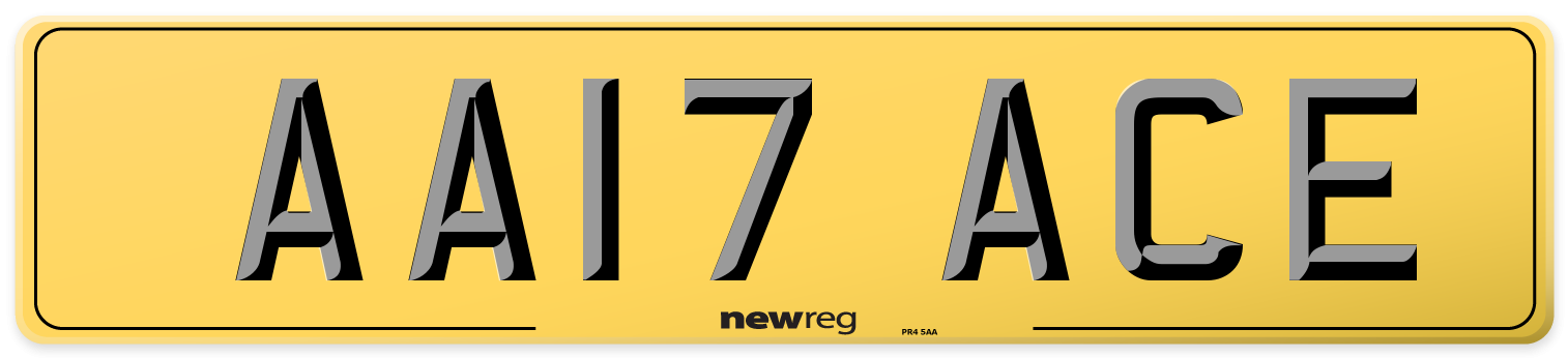 AA17 ACE Rear Number Plate