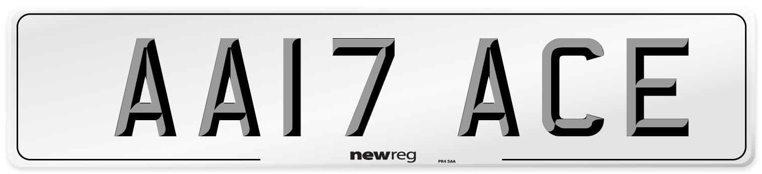 AA17 ACE Front Number Plate