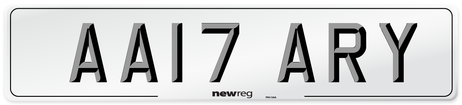 AA17 ARY Front Number Plate