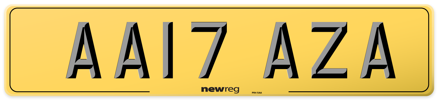 AA17 AZA Rear Number Plate