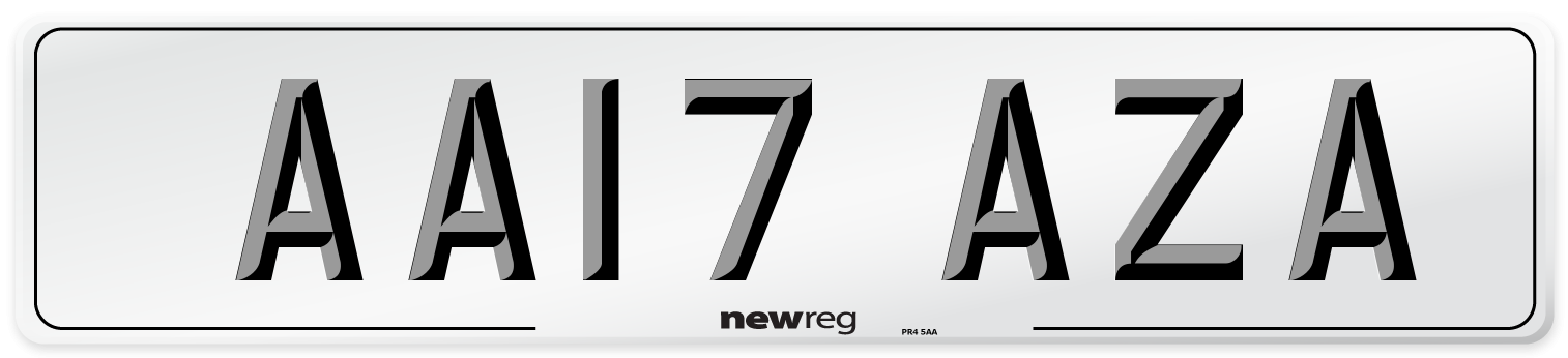 AA17 AZA Front Number Plate