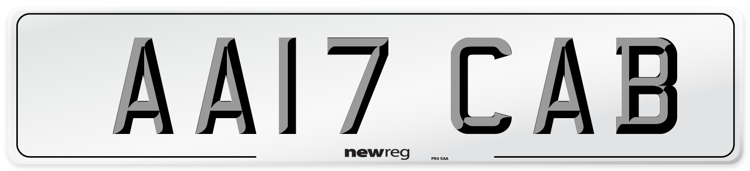 AA17 CAB Front Number Plate