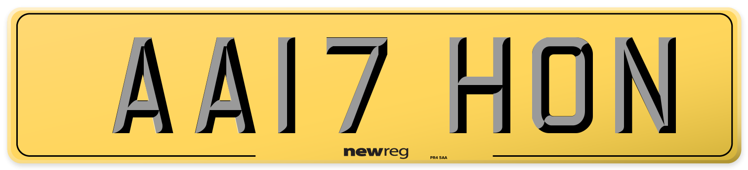 AA17 HON Rear Number Plate