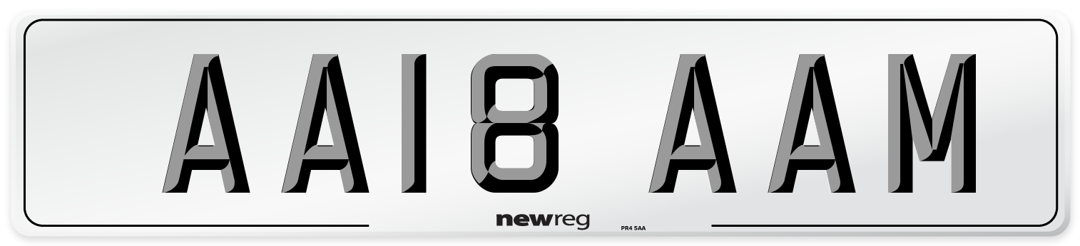 AA18 AAM Front Number Plate