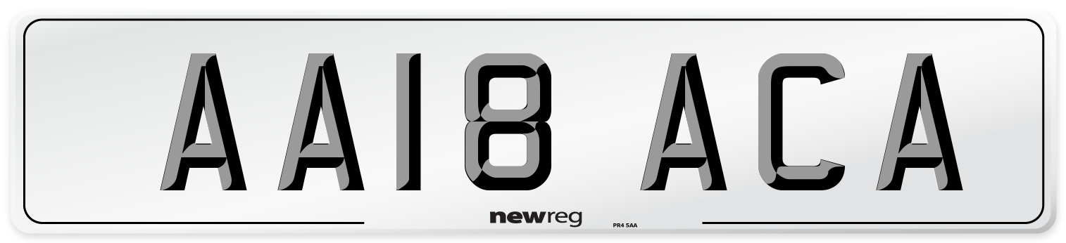 AA18 ACA Front Number Plate