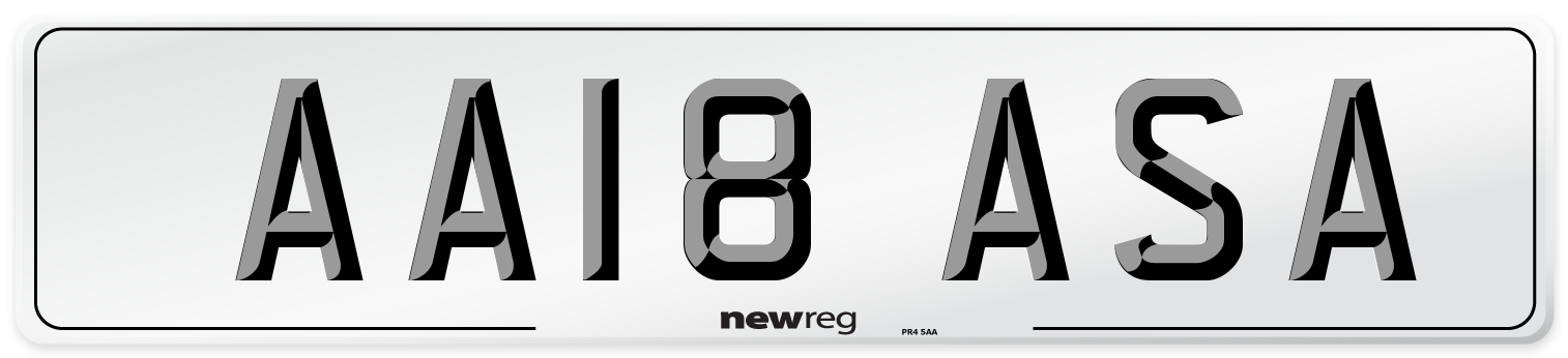 AA18 ASA Front Number Plate