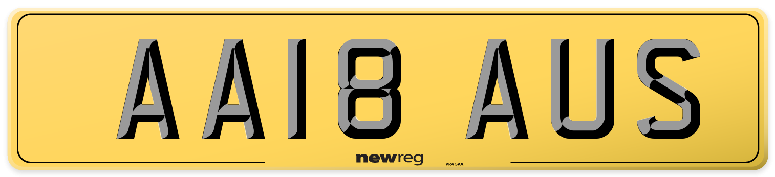 AA18 AUS Rear Number Plate