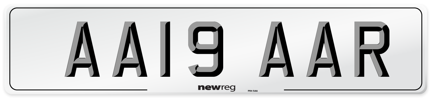 AA19 AAR Front Number Plate