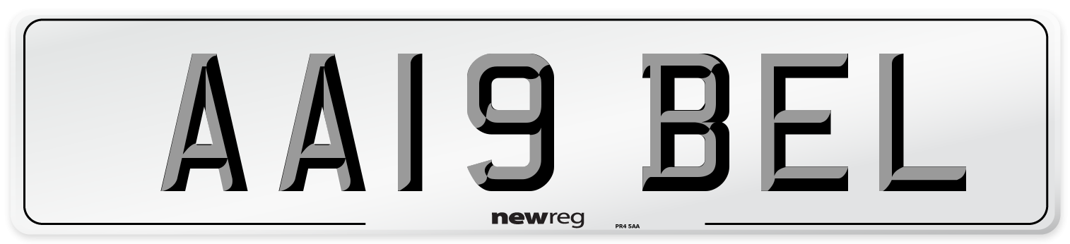 AA19 BEL Front Number Plate